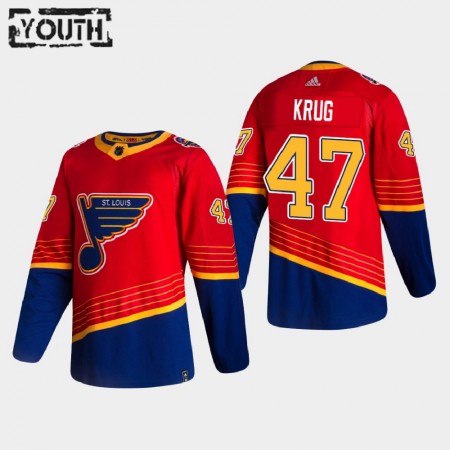 Barn Ishockey St. Louis Blues tröja Torey Krug 47 2020-21 Reverse Retro Authentic Barn Ishockey St. Louis Blues tröja Torey Krug 47 2020-21 Reverse Retro Authentic
